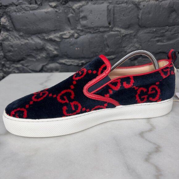 GUCCI Web GG Low Sneakers Black Velour 7.5 G or 8 US 41.5 EUR - Picture 13 of 16
